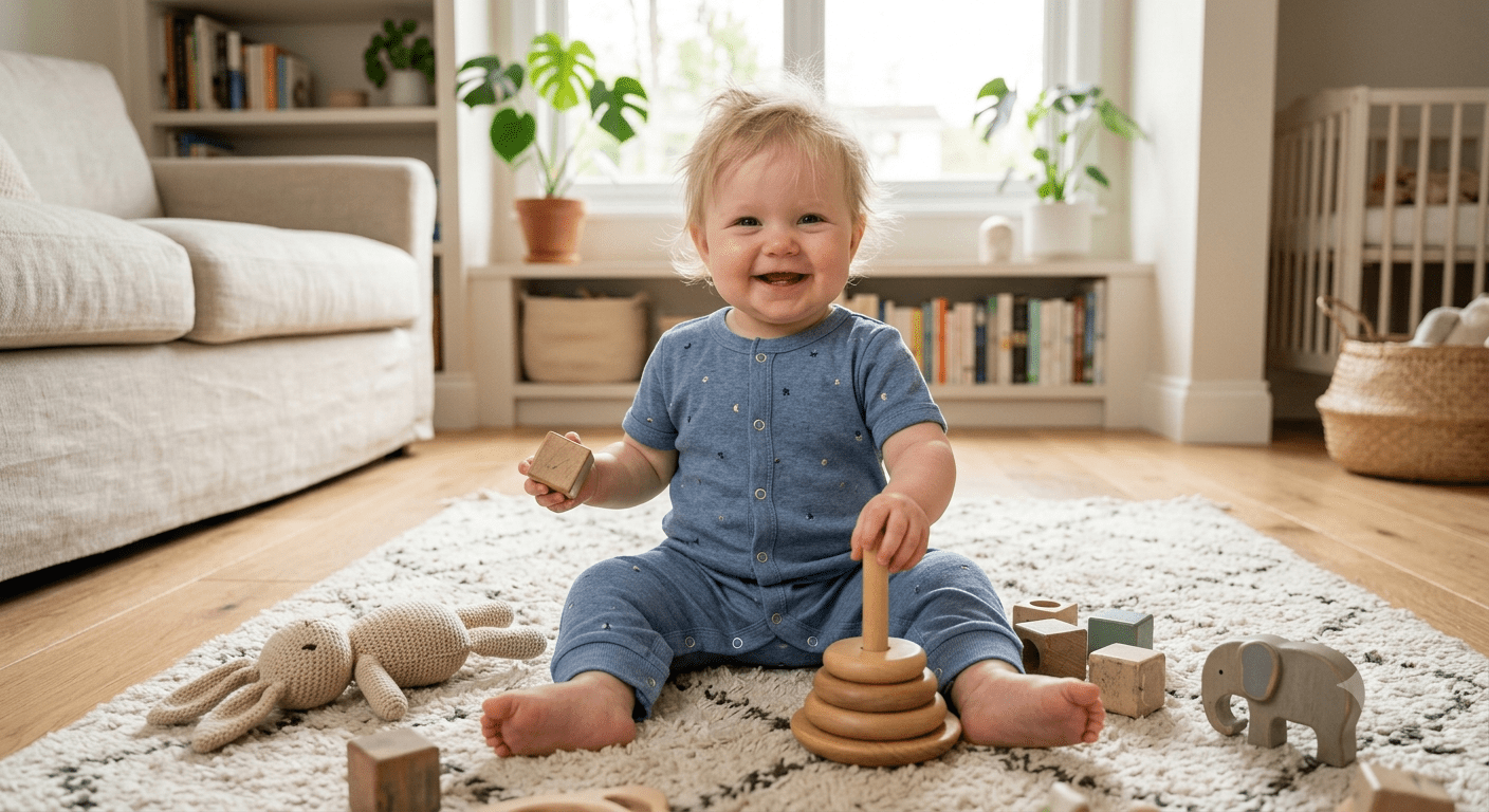 Cute and comfortable baby romper with easy snap button closure